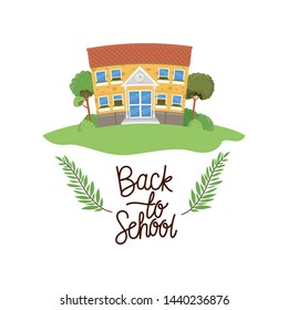 school building with back to school label