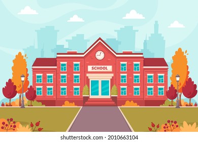 School building. Back to school. Vector illustration