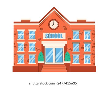 School building. Back to school. Vector illustration in flat style