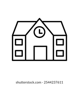 Ilustración de Vector de silueta negra de edificio escolar