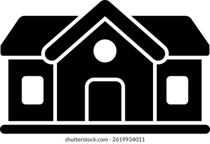 Icono de Vector negro de edificio escolar