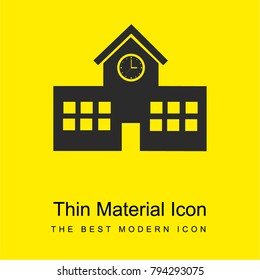 School building bright yellow material minimal icon or logo design