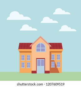 School building cartoon