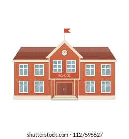 School building. Cartoon vector illustration on white