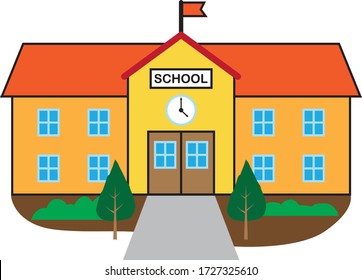 School Building Cartoon Vector Illustration Stock Vector (Royalty Free ...