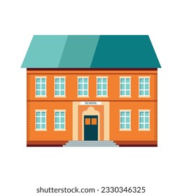 School building cartoon. Vector illustration isolated on white background.