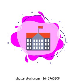 School building colored icon. Simple color vector of education icons for ui and ux, website or mobile application