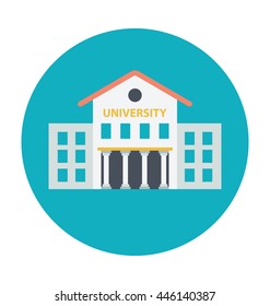 School Building Colored Vector Illustration