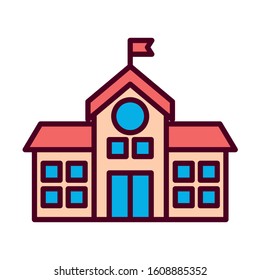 School building design, Eduaction class lesson knowledge preschooler study learning classroom and primary theme Vector illustration
