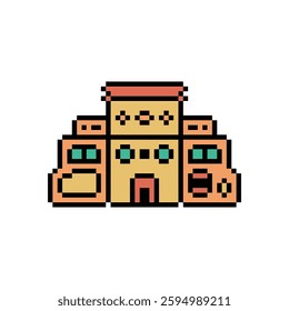 school building design pixel art