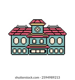 school building design pixel art
