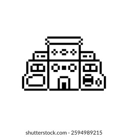 school building design pixel art