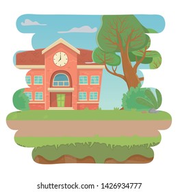 School building design vector illustration