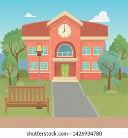 School building design vector illustration
