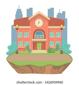 School building design vector illustration