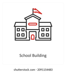 School Building Or Education Icon Concept