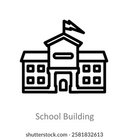 School Building and education icon concept