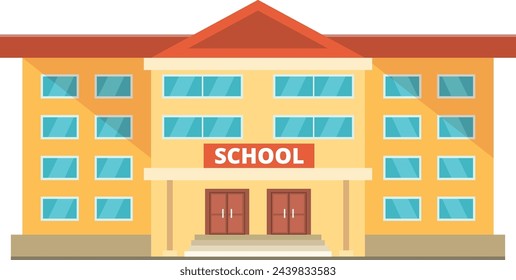 School building. Education symbol. Academic architecture facade