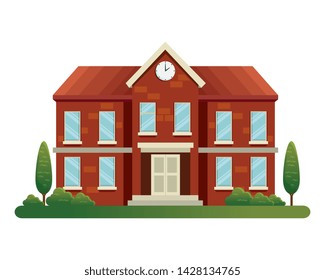 school building facade education icon