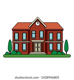 school building facade education icon