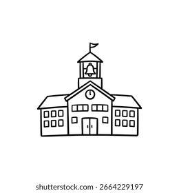 Edificio escolar con arquitectura clásica de campanario