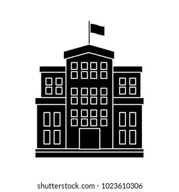 school building flat icon