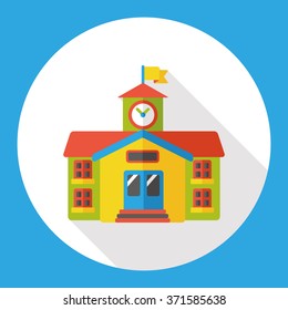 school building flat icon