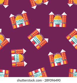 School building flat icon,eps10 seamless pattern background