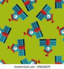 School building flat icon,eps10 seamless pattern background
