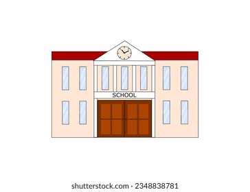 School building in flat style on a white background