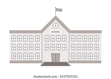 Ilustração do vetor plano do edifício da escola