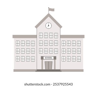 School building flat vector illustration