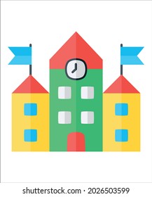 School, building fully editable vector icon

