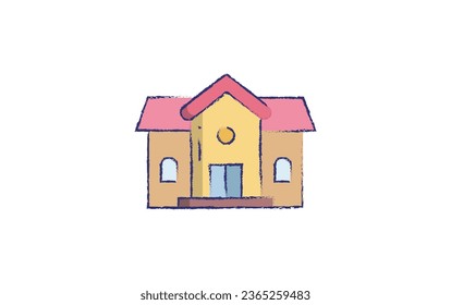 School building hand drawn illustration