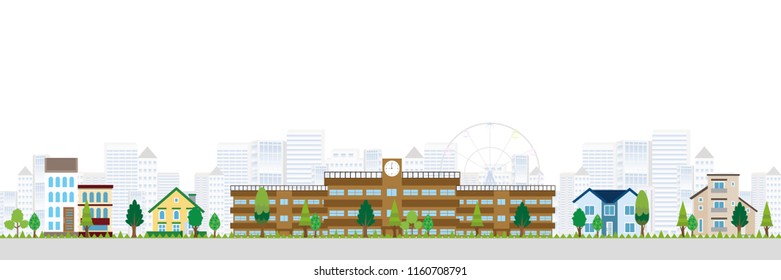School Building House Background