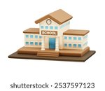 School building icon 3d render