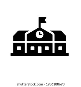 School building icon. College education vector illustration on white isolated background.