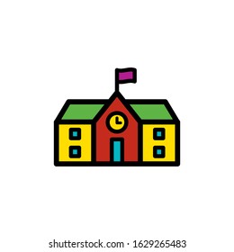 school building icon design vector template