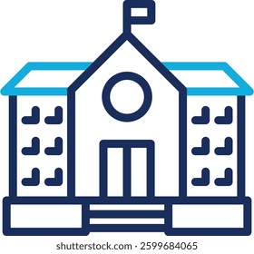School Building Icon Element For Design