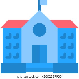 School Building Icon Element For Design
