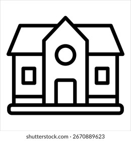 Elemento de icono de edificio escolar para diseño