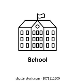 school building icon. Element of school icon for mobile concept and web apps. Thin line icon for website design and development, app development. Premium icon on white background