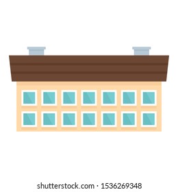 School building icon. Flat illustration of school building vector icon for web design