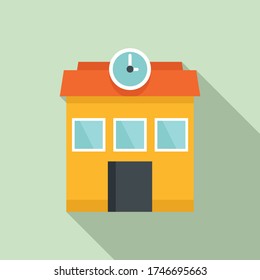 School building icon. Flat illustration of school building vector icon for web design