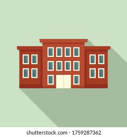 School building icon. Flat illustration of school building vector icon for web design