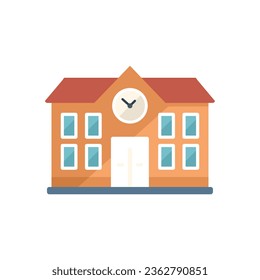School building icon flat vector. Degree education. Success training isolated