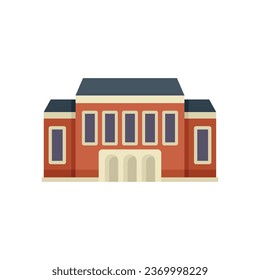 School building icon flat vector. Campus college. City park isolated