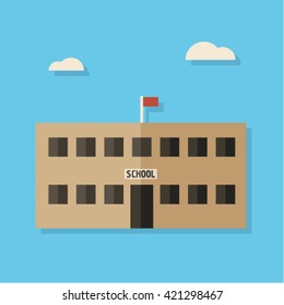 school building icon illustration