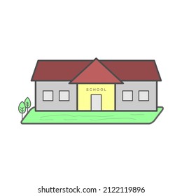 imagen de icono de construcción de escuela con estilo plano