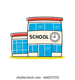 School building icon isolated.